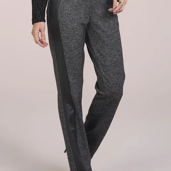 CALÇA COM DETALHES EM MALHA CIRRÊ PRETO MIRA VEST