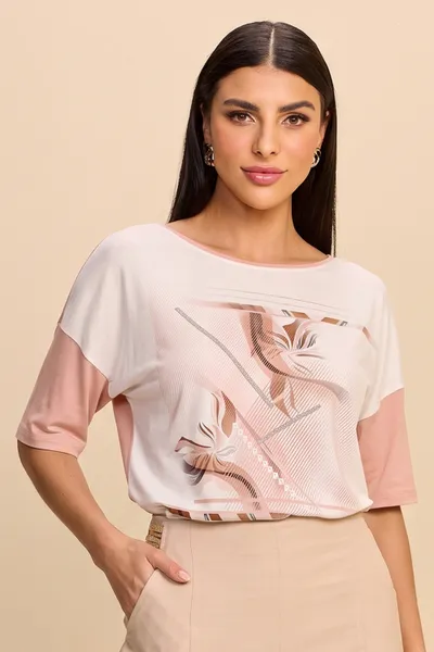 BLUSA COM FITA TERMOCOLANTE ROSE MIRA VEST