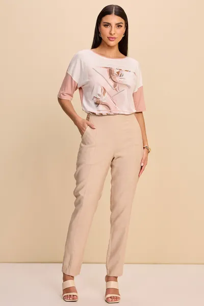 BLUSA COM FITA TERMOCOLANTE ROSE MIRA VEST BLUSA COM FITA TERMOCOLANTE ROSE MIRA VEST