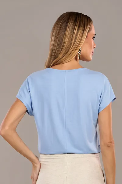 BLUSA DECOTE CANOA VISCOLYCRA AZUL BEBE MIRA VEST