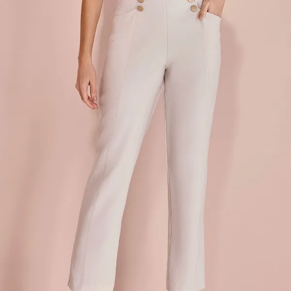 CALÇA SLIM COM BOLSOS E ELÁSTICO MIRA VEST