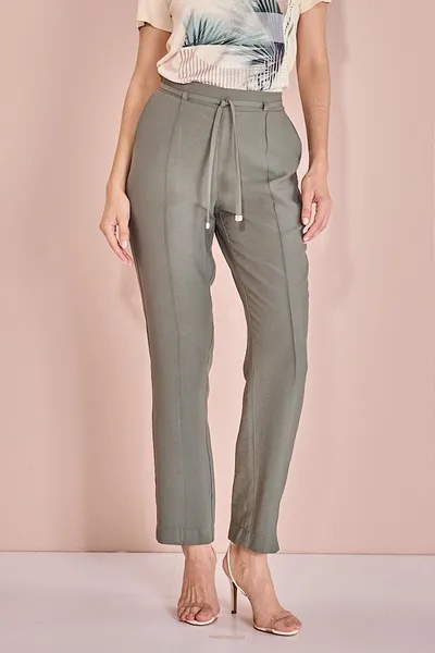 CALÇA SLIM COM CINTO E ELÁSTICO MIRA VEST