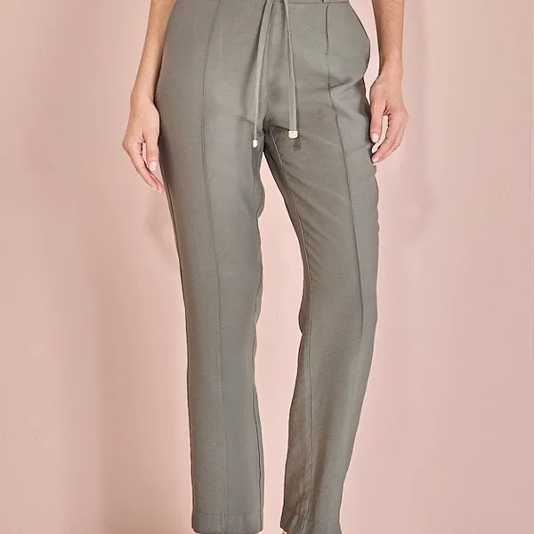 CALÇA SLIM COM CINTO E ELÁSTICO MIRA VEST