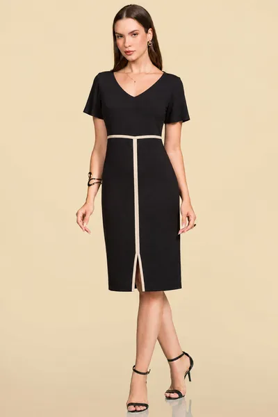 VESTIDO CHANEL DECOTE V PRETO MIRA VEST