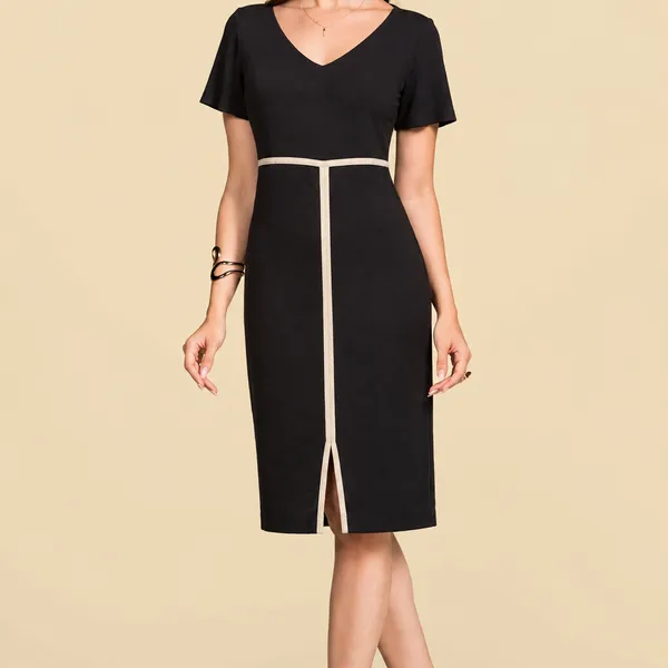 VESTIDO CHANEL DECOTE V PRETO MIRA VEST