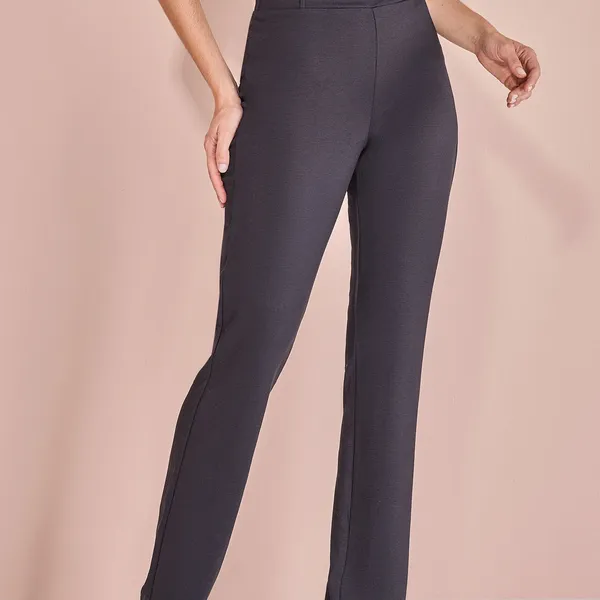 CALÇA RETA CINTO FIXO BOLSO TRASEIRO FALSO PRETO M