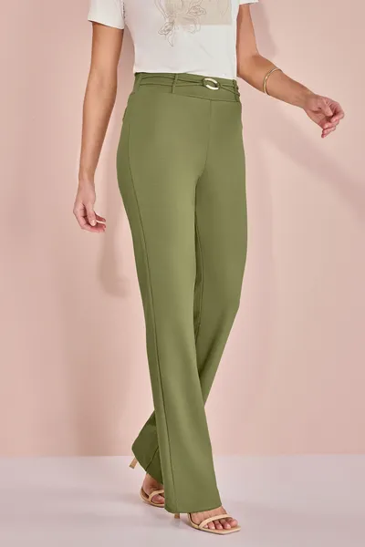 CALÇA CINTO FIXO BOLSO TRASEIRO FALSO ABACATE MIRA