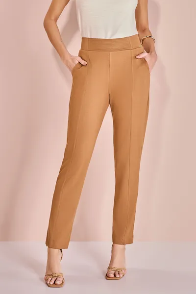 CALÇA SLIM COM ELÁSTICO E BOLSO MIRA VEST