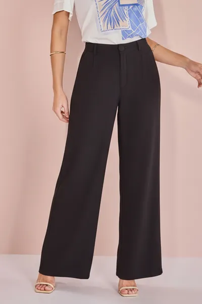 CALÇA RETA BOLSO FACA PASSANTES PRETO MIRA VEST
