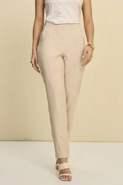 CALÇA SLIM EM VISCOSE SLUB MIRA VEST