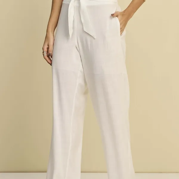 CALÇA PANTALONA EM VISCOLINHO COM ELASTANO MIRA VE