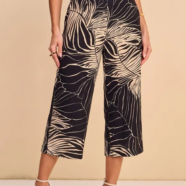 CALÇA LUDIMILA PRETO/ MANTEIGA