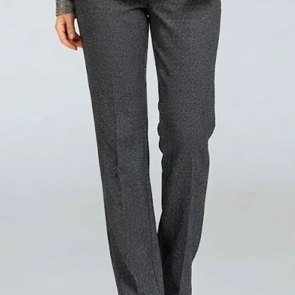 Calça Reta Jacquard Preto Mira Vest