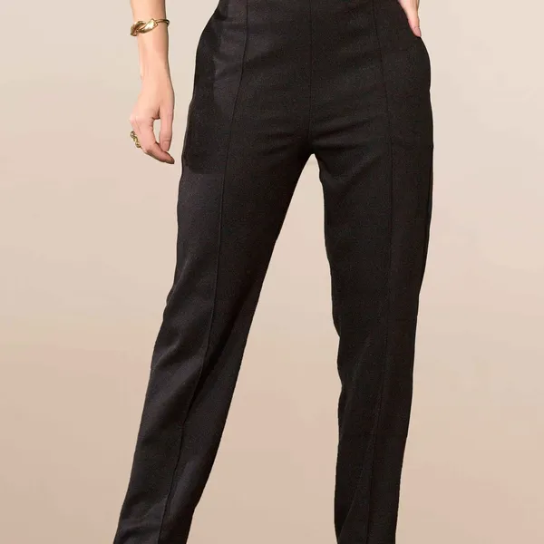 CALÇA RETA MALHA ESTRUTURADA PRETO MIRA VEST