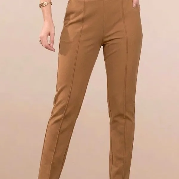 CALÇA RETA MALHA ESTRUTURADA CASTANHA MIRA VEST
