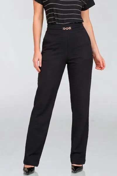 CALÇA ALGODÃO TEXTURIZADO PRETO MIRA VEST