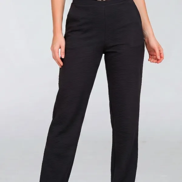 CALÇA ALGODÃO TEXTURIZADO PRETO MIRA VEST