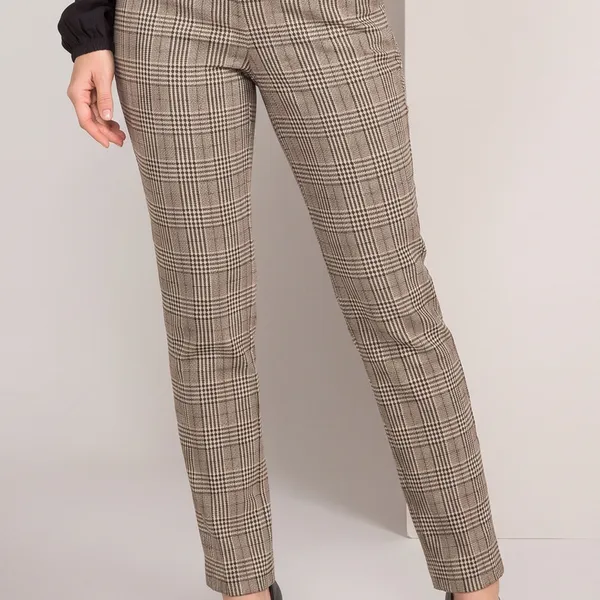 CALÇA RETA JACQUARD BEGE MIRA VEST