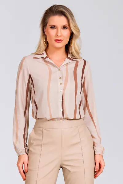 CAMISA PLANO FLUIDO AVEIA  MIRA VEST