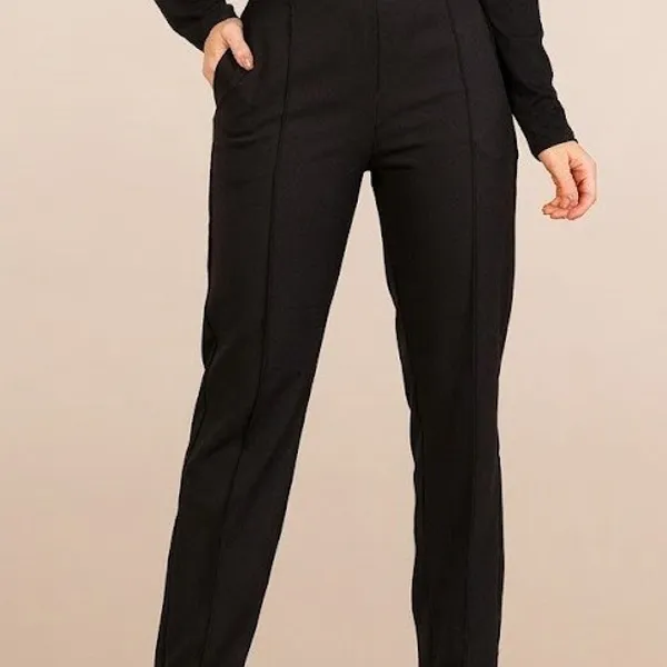 Calça Reta Alfaiataria Preta Mira Vest