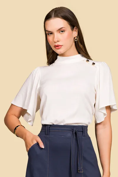 BLUSA VISCOLINHO OFF-WHITE MIRA VEST