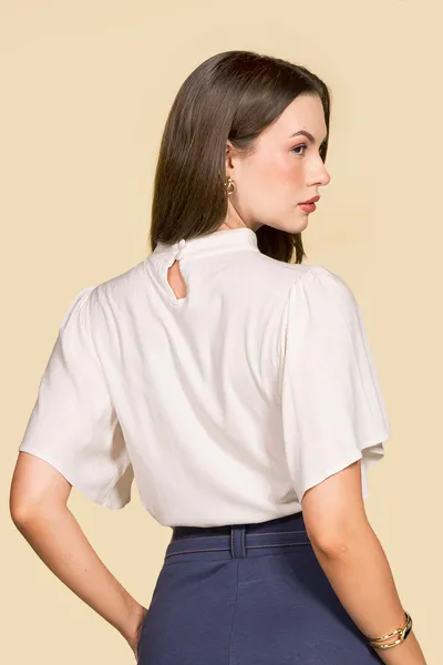 BLUSA VISCOLINHO OFF-WHITE MIRA VEST