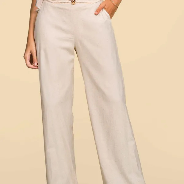 CALÇA LINHO RETA NATURAL MIRA VEST