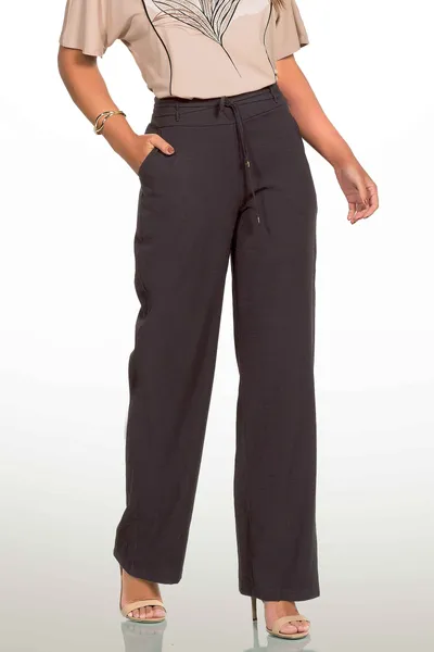 CALÇA ALFAIATARIA SLUB RETA PRETO MIRA VEST