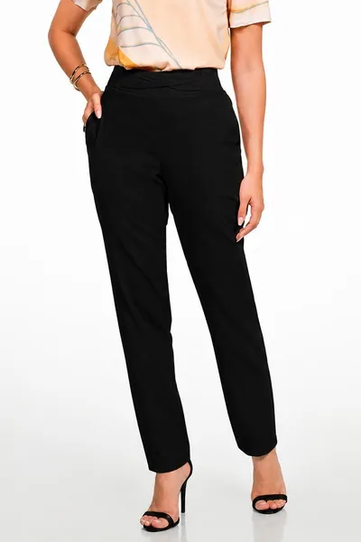 CALÇA ALFAIATARIA SLUB COM ELASTANO PRETO MIRA VEST