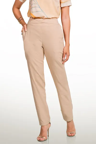 CALÇA ALFAIATARIA SLUB COM ELASTANO AREIA MIRA VEST