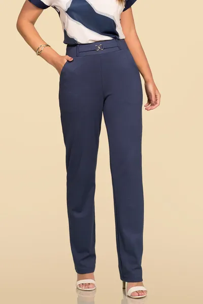 CALÇA PONTO ROMA RETA MARINHO MIRA VEST